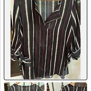 Halston blouse black size large. Drapes beautiful.